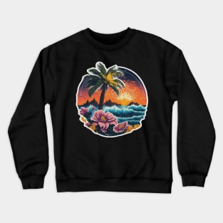 Palm trees in the beach Crewneck Sweatshirt